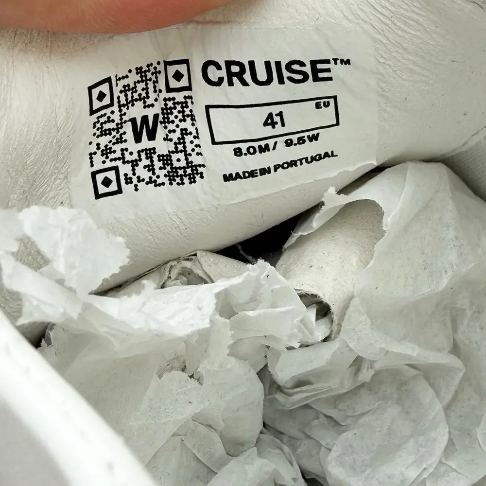 Wolf & Shepherd Cruise Lace Up Sneakers Mens 8 Womens 9.5 White Leather NIB
